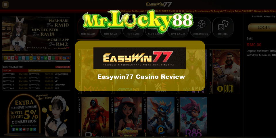 easywin77 casino review on promotion & casino experience