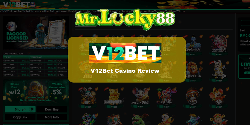 V12bet casino review & game experience