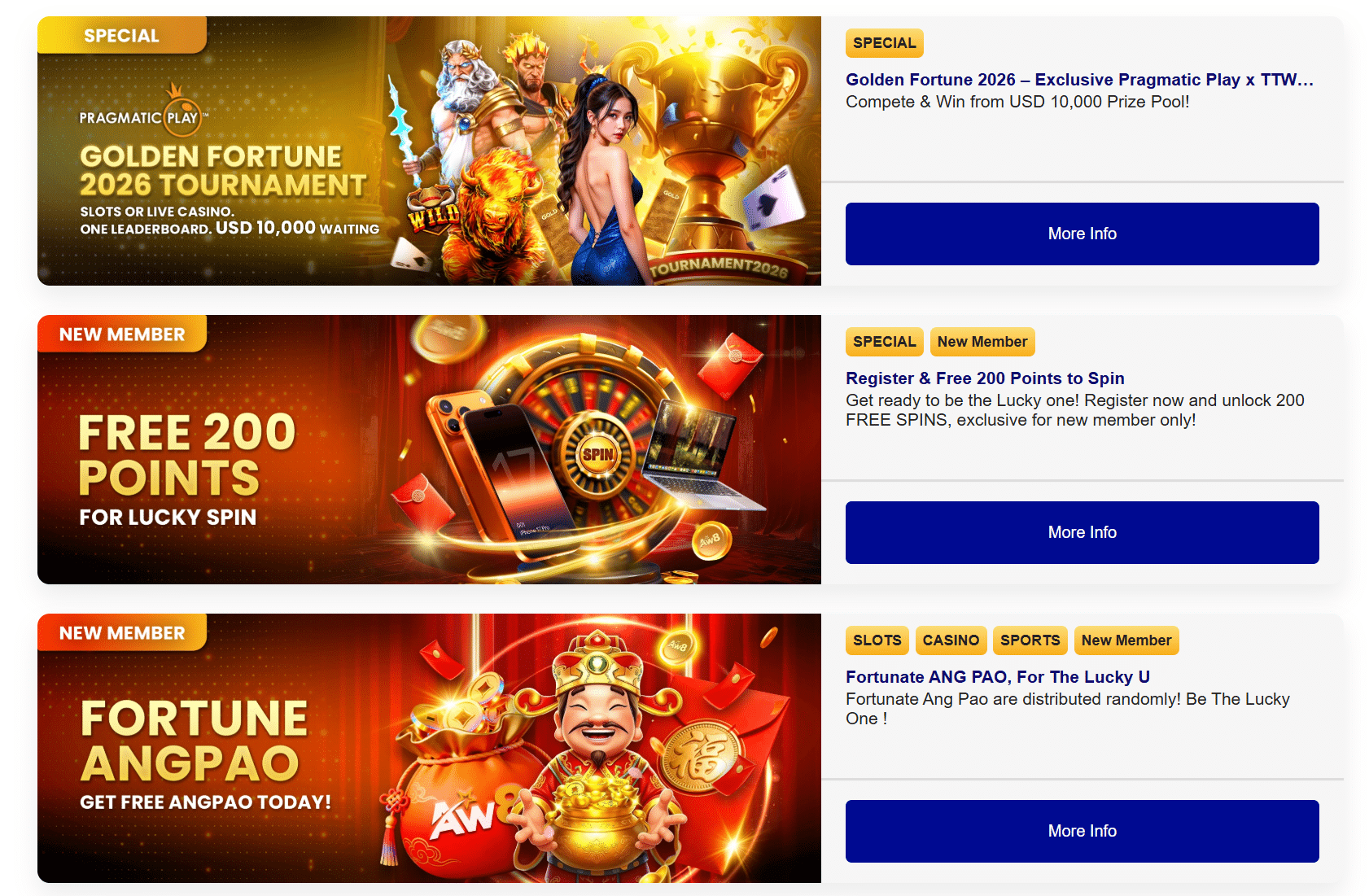 aw8 casino promotion page