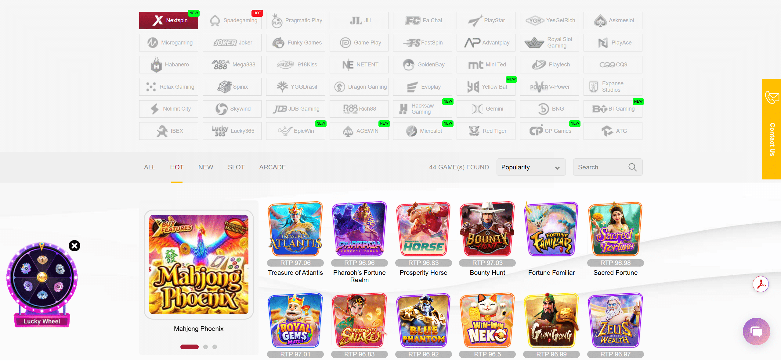 uea8 online casino games section